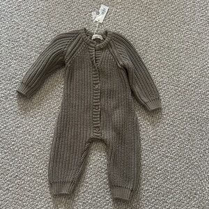 Quincy Mae chunky knit onesie, 12-18’’